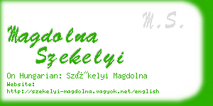 magdolna szekelyi business card